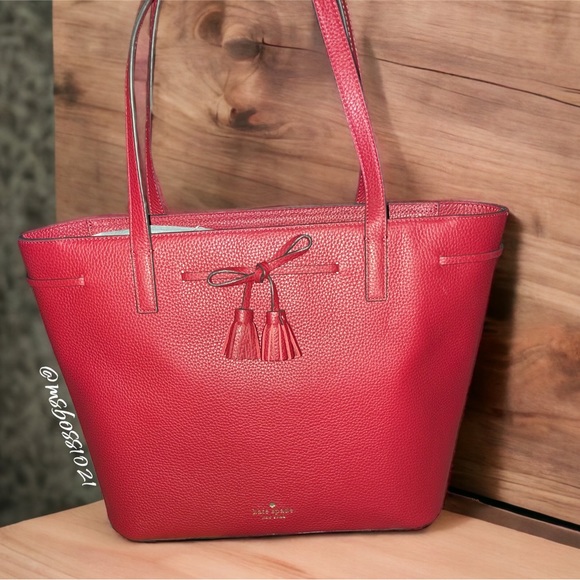 Kate Spade Hayes Medium Top Zip Tote in Red Currant BRAND NEW WITH TAGS